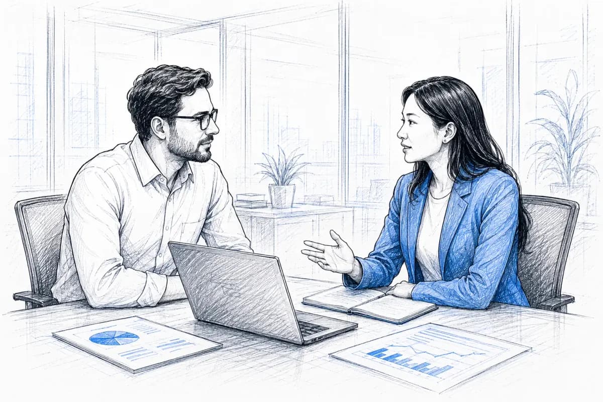 A fractional CFO presenting the board pack — hire a fractional CFO through Fractional Quest