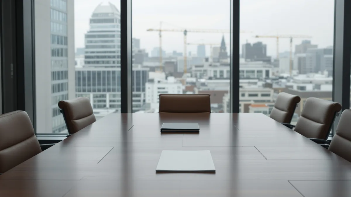 Fractional executive search firms UK — a City of London boardroom set for a C-suite shortlist meeting